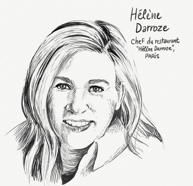 Portrait dessiné d'Hélène Darroze